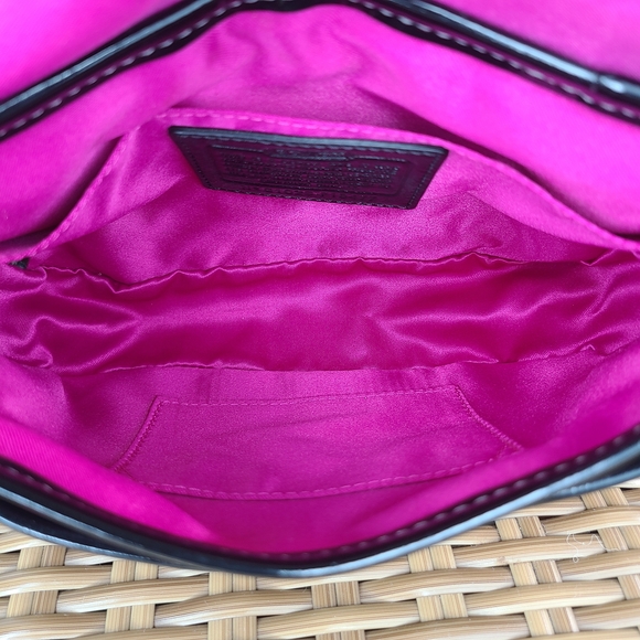 Coach Tartan Plaid Poppy Signature Small Penny Flap Shoulder Bag Purse Purple - Picture 14 of 16